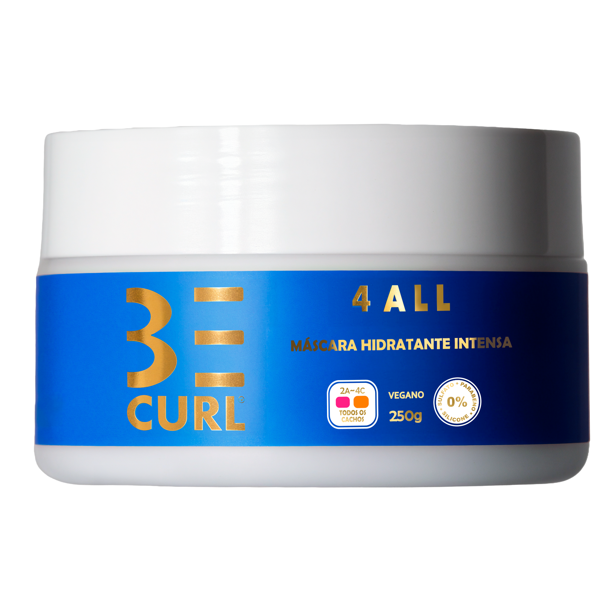 MÁSCARA HIDRATANTE INTENSA VEGANO 250G ONDULADOS, CACHEADOS E CRESPOS - 4 ALL BE CURL