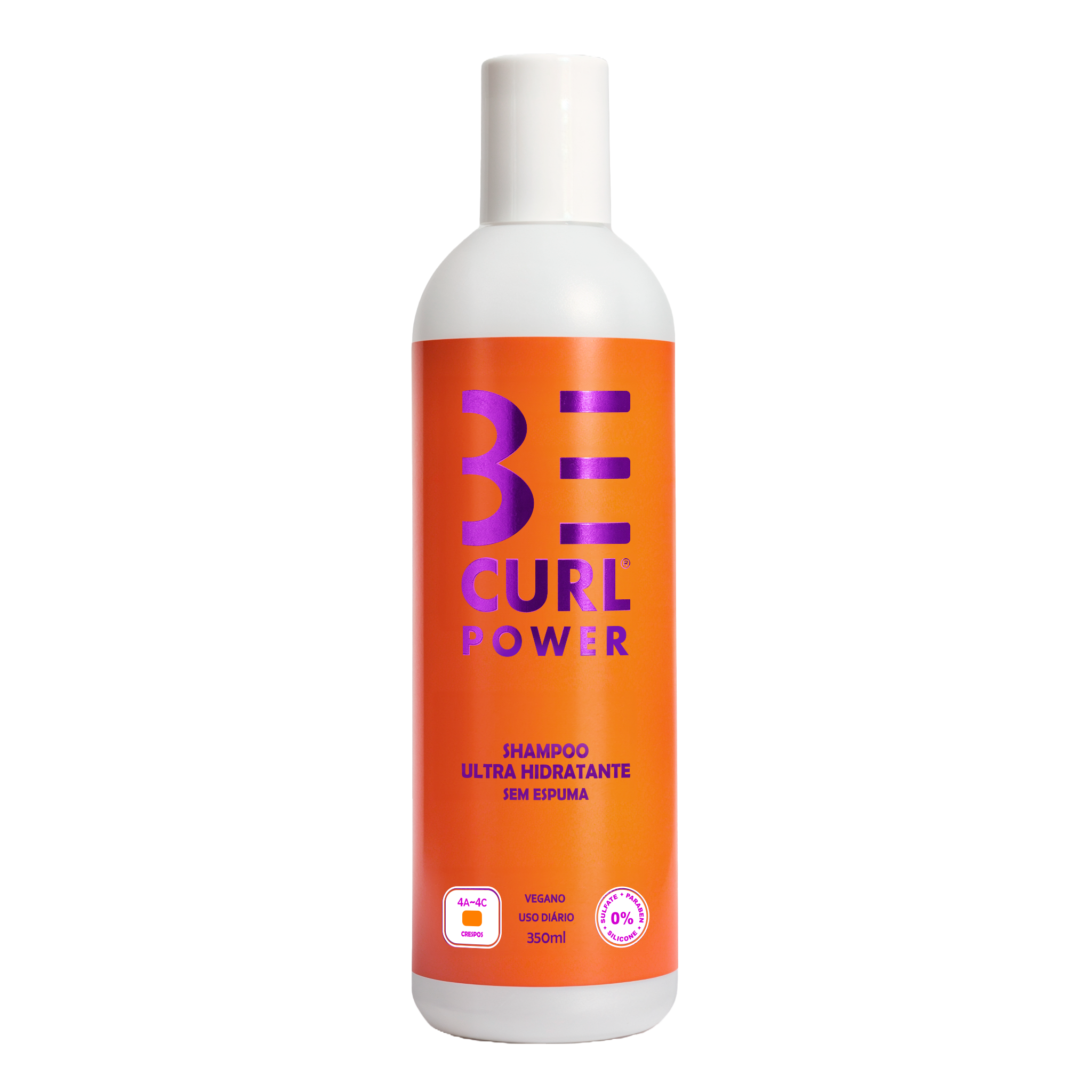 SHAMPOO ULTRA HIDRATANTE NO POO SEM ESPUMA VEGANO 350ML CRESPOS POWER BE CURL