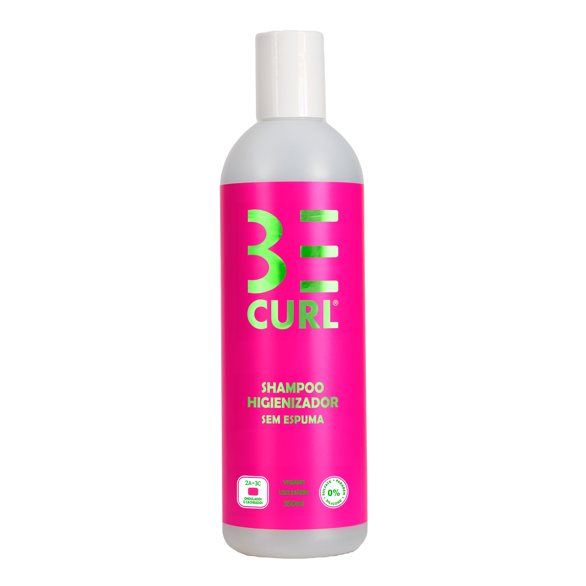 SHAMPOO HIGIENIZADOR NO POO SEM ESPUMA VEGANO 350ML PINK ONDAS & CACHOS BE CURL