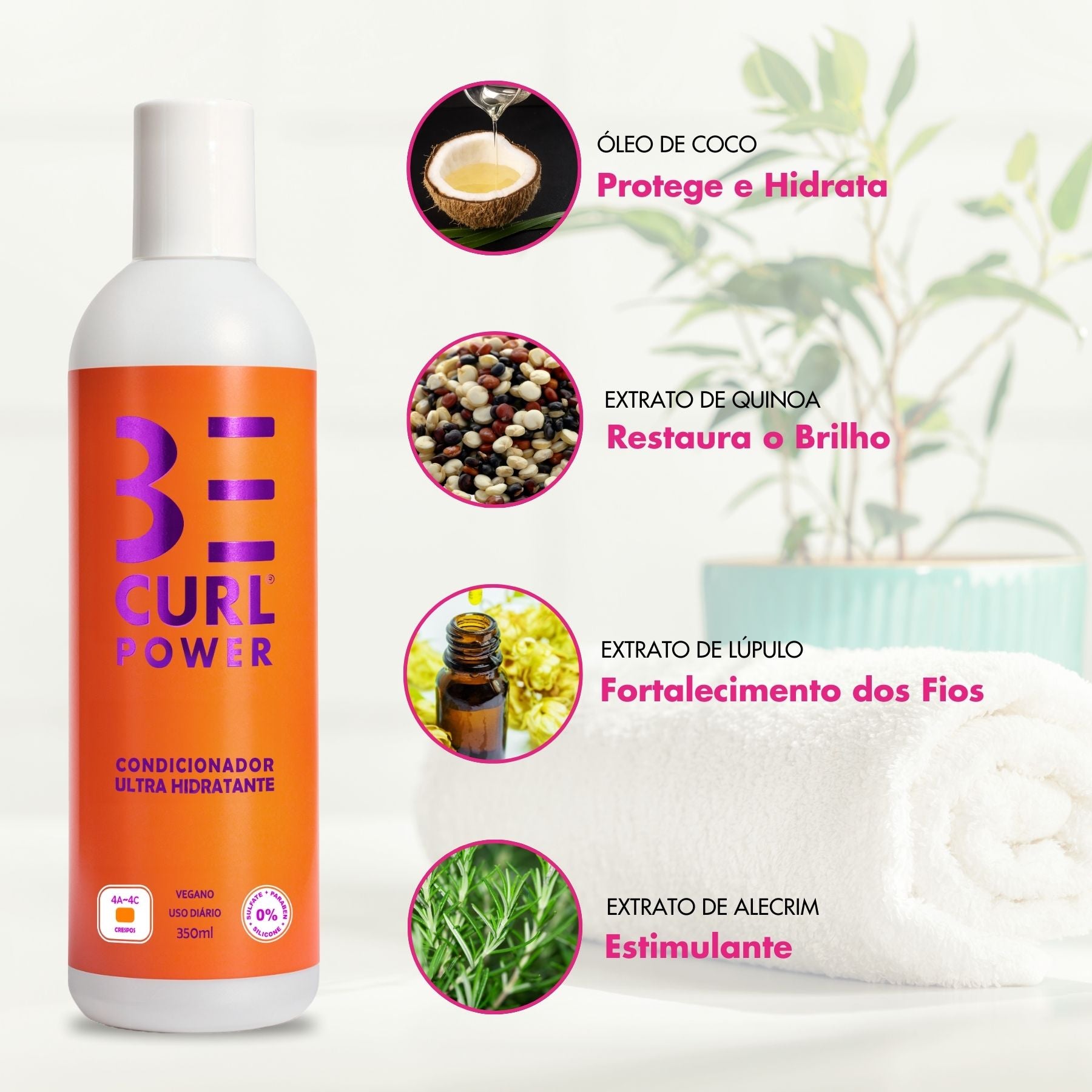 KIT NO POO SEM ESPUMA + STYLING CREAM CR PENTEAR VEGANO CRESPOS POWER BE CURL