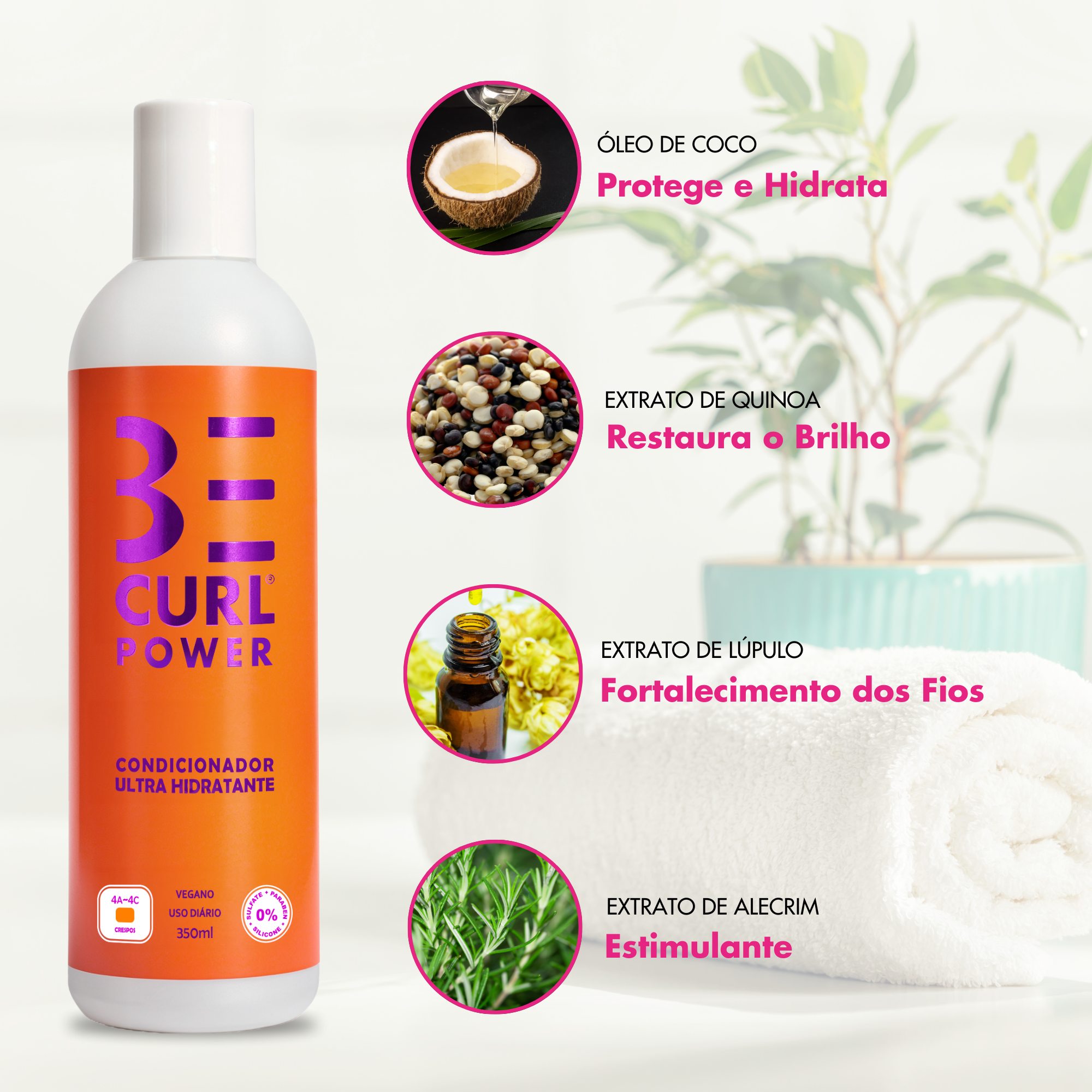 CONDICIONADOR ULTRA HIDRATANTE VEGANO 350ML CRESPOS POWER BE CURL