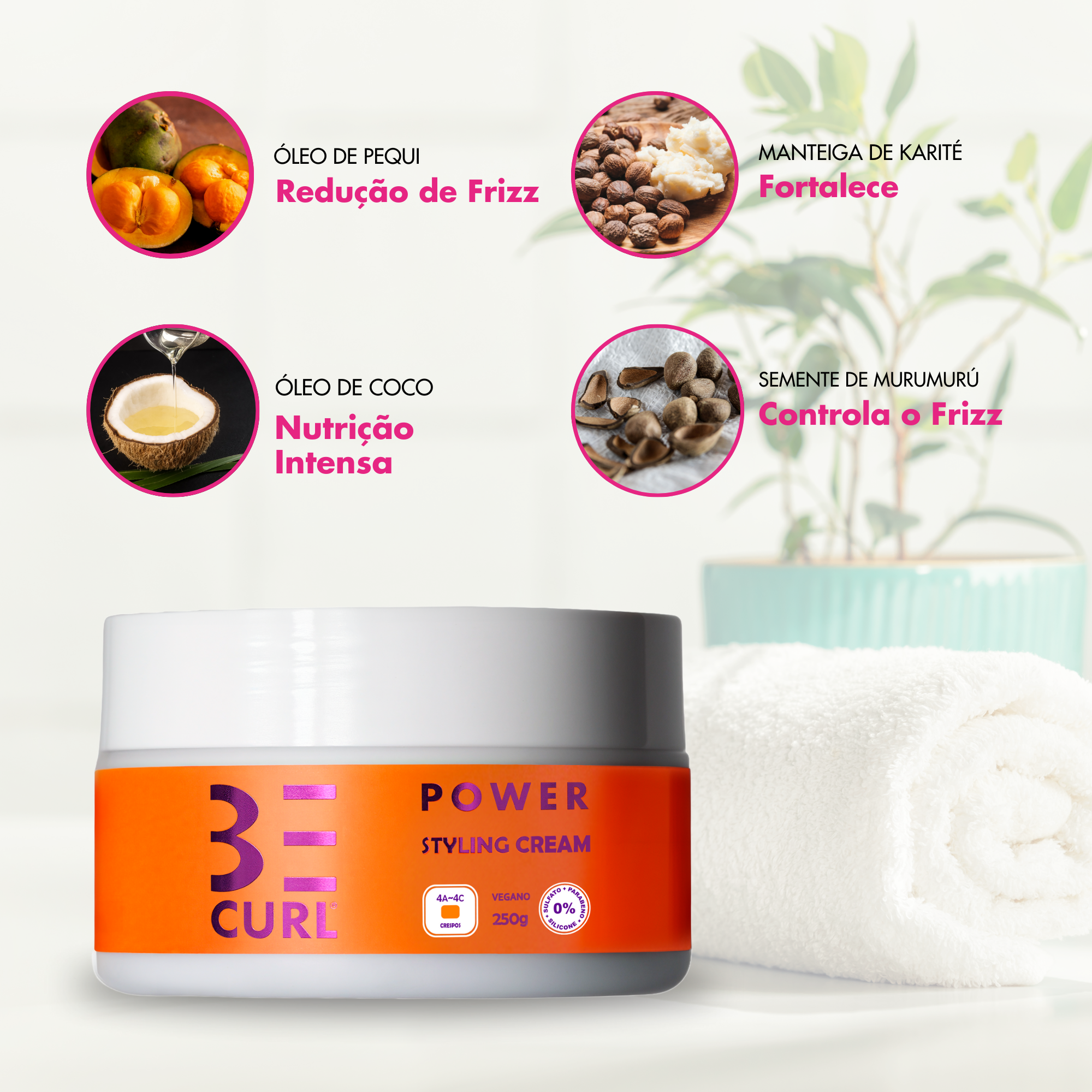 STYLING CREAM CREME DE PENTEAR VEGANO 250G CRESPOS POWER BE CURL