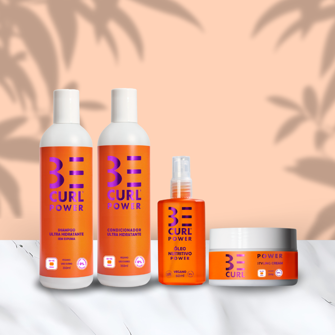 KIT NO POO SEM ESPUMA + STYLING CREAM CR PENTEAR VEGANO CRESPOS POWER BE CURL